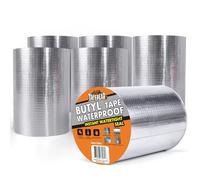 TAPEBEAR Butyle en Étanche 150mm x 10m, Ruban De Papier D'Aluminium Butyle, Imperméable Pour Réparation De Fuite De Toit, Trou De Surface, Fissure De Tuyau, Lot De 6