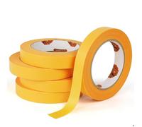 TAPEBEAR Lot de 5 pcs Ruban de masquage avancé pour surfaces délicates 19 mm x 50 m, orange, pour peinture intérieure et décoration