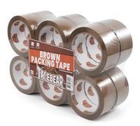 TAPEBEAR Ruban Adhésif d'Emballage Marron 48mm x 50m, Ruban Adhesif Emballage 2.6mil épaisseur, Fermeture Sûre, Haute Résistance Pour l'Emballage De Colis, Boîtes, Cartons, 12 Rouleaux