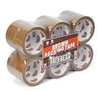 TAPEBEAR Ruban Adhésif d'Emballage Marron 48mm x 50m, Ruban Adhesif Emballage 50mic épaisseur, Fermeture Sûre, Haute Résistance Pour l'Emballage De Colis, Boîtes, Cartons, 12 Rouleaux
