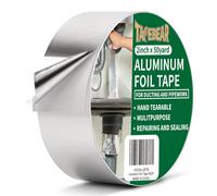 TAPEBEAR Ruban adhésif en feuille d’aluminium, ruban en aluminium pour conduits d’air, résiste de 80 °C à 100 °C, ruban isolant thermorésistant pour CVC, étanchéité et colmatage, réparation du métal,
