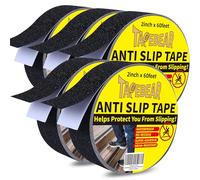 TAPEBEAR Ruban antidérapant noir 50mm x 18m - 5 Rouleaux - Bande adhésive