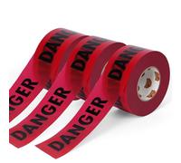 TAPEBEAR Ruban de Marquage Pour Délimiter des Zonez, DANGER Rouge Noir Panneau d'avertissement, Rubans d'Avertissement de Sécurité de 76mm x 305M, Pour Décoration d'Halloween/Zone Dangereuse