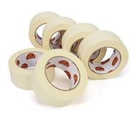 TAPEBEAR Ruban de masquage tout usage 5cm x 55m, 6 Rouleaux - Ruban large pour peinture professionnelle, travaux manuels et emballage. Résistant et se déchire nettement à la main pour un usage facile