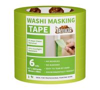 TAPEBEAR Ruban de Masquage Vert 18mm x 55m x 6 Rouleaux, Faible adhésion