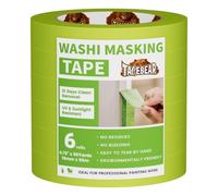 TAPEBEAR Ruban de Masquage Vert 19mm x 55m x 6 Rouleaux, Faible adhésion