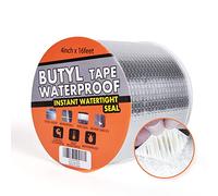 TAPEBEAR Ruban de Papier d'Aluminium Butyle Super Étanche - Bande Adhésive | Autocollante pour Réparation de Fuites - Étanchéité Toiture, Tuyaux, Façades, Fissures et Trous - 10 cm x 5 m