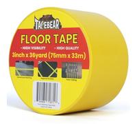 TAPEBEAR Ruban de Sol Jaune - 75mm x 33m, Ruban Vinyle Sécurité Anti-Dérapant