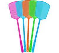 Tapette à Mouche,5 Pièces Tapetteà Mouches en Plastique avec Long Manche,Lutte Antiparasitaire Manuelle,Colorées et Vives