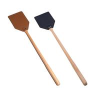 Tapette À Mouche en Cuir 2 Pièces | Tapette À Mouches Durable À Long Manche | Flyswatter Attrape-Mouches Robuste avec Manche en Bois Et Corde De Suspension | Lutte Antiparasitaire Manuelle Rustique