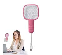 Tapette à mouches électrique 2 en 1 - Rechargeable par USB avec lumière LED et filet de sécurité à 5 couches - Piège à moustiques pour intérieur, extérieur, camping et terrasse - Portable
