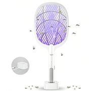 Tapette électrique à mouches, Tue-mouche rechargeable USB, avec base de chargement, utilisation intérieure et extérieure, tueur de moustiques, avec lumière LED, peut tuer les moustiques, les mouches,
