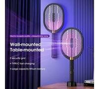Tapette électrique anti-moustiques avec lumière UV, tueur d'insectes électrique Rechargeable 3000V pour intérieur/extérieur, maison, jardin, Camping, voyage Pro version