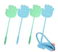 Tapettes à Mouches Tapettes à Mouches en Plastique Lot de 4 Long Manche Tapette d'extérieur pour la Maison Tapette Insectes Long Manche 4 pièces en Forme de Main