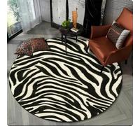 Tapis 3D coloré à Rayures zébrées Tapis Rond à Motif imprimé pour Salon Chambre à Coucher Tapis de Sol,Diamètre 180cm