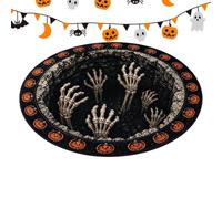 Tapis 3D Halloween Illusion - 120 cm doux rond antidérapant tapis de sol | | Motif illusion d'optique abysse | Tissu en velours doux | Dos stable antidérapant | Grande taille ronde de 120 cm | Parfait
