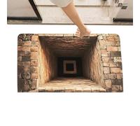 Tapis 3D Illusion d'optique | Tapis doux lavable et réaliste pour intérieur ou extérieur, chambre à coucher, salle de bain, entrée, appartement, ferme, patio, porche, terrasse