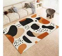 Tapis 50x80 cm Imitation Cachemire Doux Motif 3D Blocs De Couleur Antidérapant Lavable Machine et Main Nettoyage Facile Graffiti Géométrique Tapis Déco pour Cuisine entrée côté lit21K-0