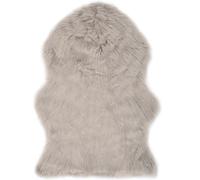 Tapis 60 X 90 Cm Peau De Mouton Synthétique Gris Clair