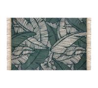 Tapis à imprimé Jungle en coton - 120 x 170 cm - Vert et beige