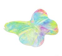 Tapis à motif papillon pour salon et chambre à coucher avec pois antidérapants et tissu doux lavable en machine (B papillon arc-en-ciel)