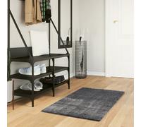 Tapis à Poils Courts Doux et Lavable Moquette Carpette Gris Ø 200 cm vidaXL