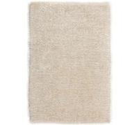 Tapis à poils longs moquette rectangulaire en polyester-coton coloris naturel - Longueur 80 x Profondeur 50 cm -JUANIO- NATUREL G