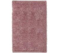 Tapis à poils longs moquette rectangulaire en polyester-coton coloris rose clair - Longueur 180 x Profondeur 120 cm -JUANIO- Rose G