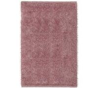 Tapis à poils longs moquette rectangulaire en polyester-coton coloris rose clair - Longueur 200 x Profondeur 140 cm -JUANIO- Rose G