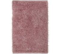 Tapis à poils longs moquette rectangulaire en polyester-coton coloris rose clair - Longueur 80 x Profondeur 50 cm -JUANIO- Rose G
