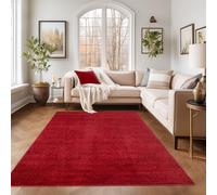 Tapis à Poils Ras Unicolor - Monochrome Rouge, 120 x 170 cm, Style Moderne pour Salon