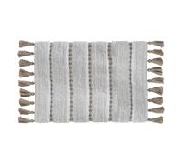 Tapis à pompons pour salle de bain - 50 x 75 cm - Taupe et crème