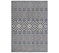 vidaXL Tapis à tissage plat d'extérieur Rayures bleues 160x230 cm
