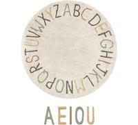 Tapis ABECADŁO COLOR pour enfants Ø120 cm beige avec lettres d'apprentissage