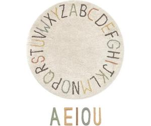 Tapis ABECADŁO COLOR pour enfants Ø120 cm beige avec lettres d'apprentissage