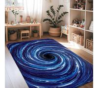 Tapis abstrait bleu tourbillon 1,2 x 1,8 m