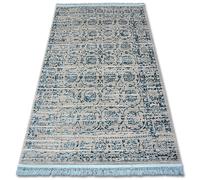 Tapis ACRYLIQUE MANYAS 193AA Gris/Bleu franges 80x300 cm