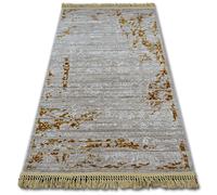 Tapis ACRYLIQUE MANYAS 193AA Marron/Crème franges 80x300 cm