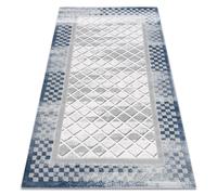 Tapis ACRYLIQUE VALS 103 Géométrique cadre spatial 3D gris / ivoire 80x100 cm
