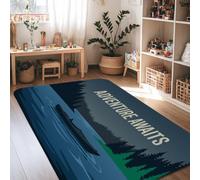 Tapis Adventure Area pour extérieur, nature, rivière, canoë d'été, bleu, tapis de sol rectangulaire antidérapant pour salon, chambre à coucher, décoration de salle à manger, 1,2 x 1,8 m
