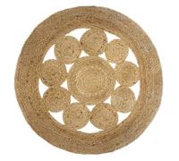 Tapis ajouré ""Esra"" jute D80cm - Atmosphera Créateur d'intérieur
