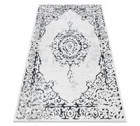 Tapis ALLURE 1961 Ornement cadre - Structurel élégant glamour blanc / gris 240x330 cm