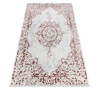 Tapis ALLURE 1961 Ornement cadre - Structurel élégant glamour blanc / rose 180x270 cm