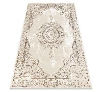 Tapis ALLURE 1961 Ornement cadre - Structurel élégant glamour crème / or 160x220 cm