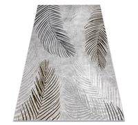 Tapis ALLURE 8752 Feuilles de palmier - Structurel élégant glamour gris / L'or 240x330 cm