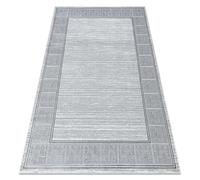 Tapis ALLURE 8783 recque cadre - Structurel élégant glamour gris clair / blanc 200x290 cm