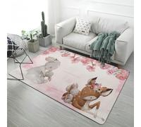 Tapis Animal Mignon 3d, Tapis de Jeu pour Chambre de Garçon Fille, Tapis de Décoration de Chambre Enfant, Tapis de Chevet Doux et Antidérapant, Tapis de Salon, Salle de Jeux, 140x200 cm, Rose