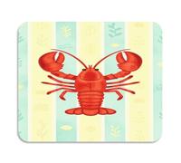 Tapis antidérapant à séchage rapide 60 x 50 cm | Base en caoutchouc antidérapant, prise en main stable, impression couleur vive pour bar à café, homard rouge