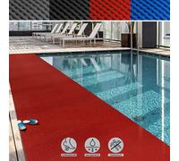 Tapis antidérapant Adria PVC antidérapant très résistant pour entrées et zones humides Rouge 120x450 cm