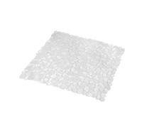 Tapis antidérapant fond de douche effet galet - L. 52 x l. 52 cm - Transparent